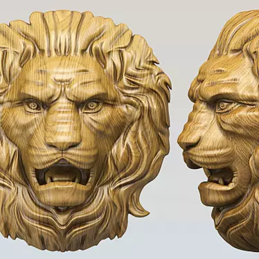 Majestic Unfolded Lion Sculpture 3D model image 1 