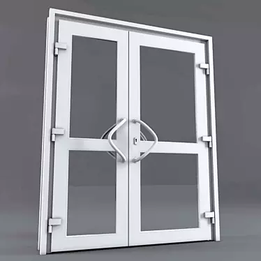 PVC Double Door 3D model image 1 