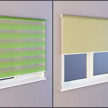Detailed Roller Curtains: Adjustable & Customizable 3D model image 1 