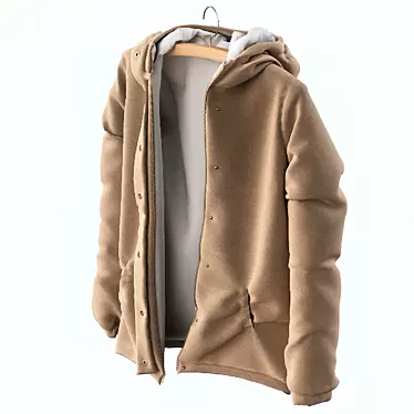 Title: Beige Jacket with White Lining 3D model image 1 