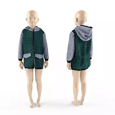 Cozy Kids Knit Jacket 3D model image 1 