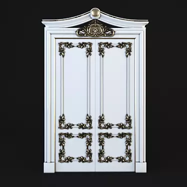 Elegant Double Entry Door 3D model image 1 