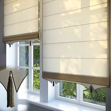 Animated Roman Blinds: Adjustable Size, Simplified Suspension 3D model image 1 