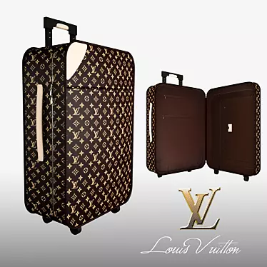 Luxury Louis Vuitton Travel Luggage 3D model image 1 