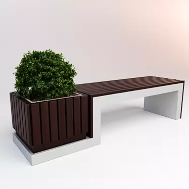 Rustic Bush Bench 3D model image 1 