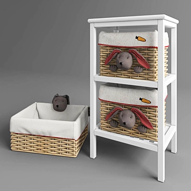 Versatile Storage Solution with Baskets 3D model image 1 