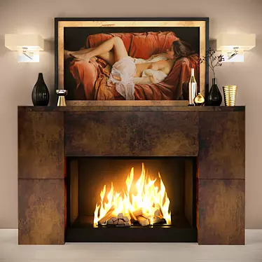 Cozy Hearth: Warm and Inviting 3D model image 1 