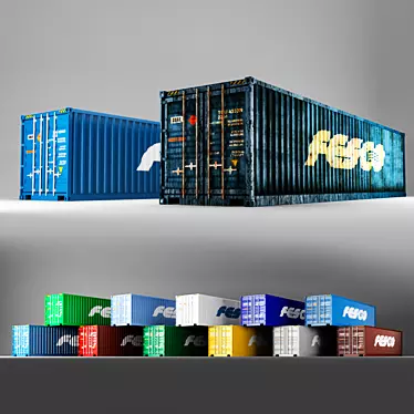 Versatile 40ft Shipping Container Fesco 3D model image 1 