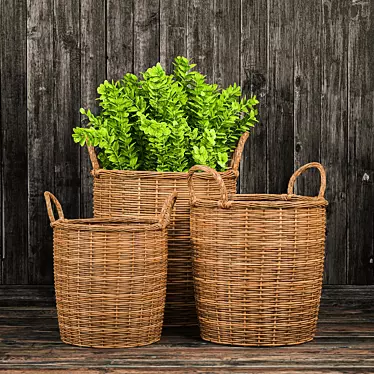 Green Oasis Basket 3D model image 1 