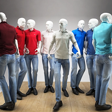 LACOSTE Mannequin Duo: 9 Color Shirts 3D model image 1 