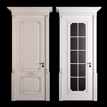 Elegant Vintage Door 3D model image 1 