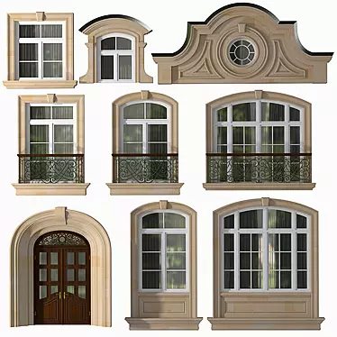 Modern Classic Windows & Doors 3D model image 1 