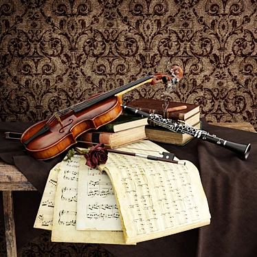 Harmonious Melodies: Violin & Clarinet 3D model image 1 