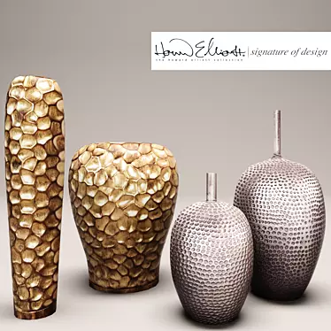 Elegant Metal Vases Collection: Howard Elliott 3D model image 1 