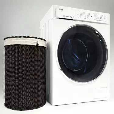 LG Washing Machine, Laundry Basket 3D model image 1 