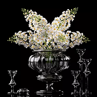 Blossom Haven Vase Collection 3D model image 1 