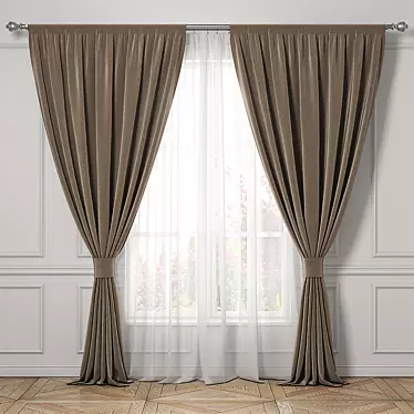 Classic Elegance: Timeless Curtains 3D model image 1 