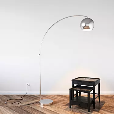 Elegant Lamp & Side Table Set 3D model image 1 