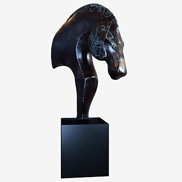 Graceful Equine Art Sculpture 3D model image 1 