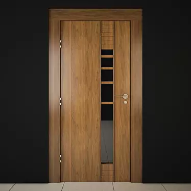 Product Title: Sleek Wood Entry Door 3D model image 1 
