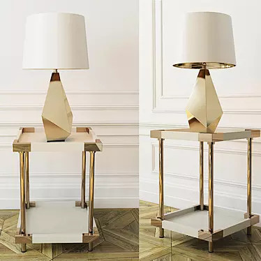 Elegant Milan Gold End Table 3D model image 1 