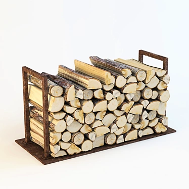 Eco-Friendly Pine Firewood 3D model image 1 