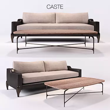 castedesign Chalk Sofa & Table Set 3D model image 1 