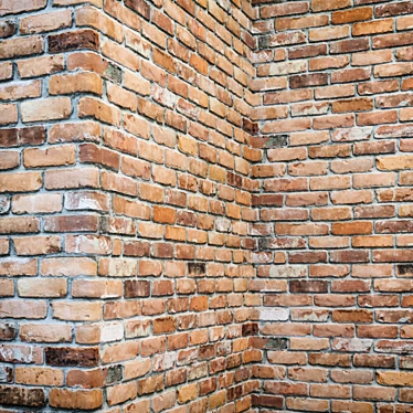 Cornered Brick Wall - 3D Textured Model 3D model image 1 