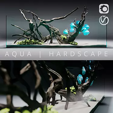 Aquascape Aquarium with Azalea and Discus Fish 3D model image 1 