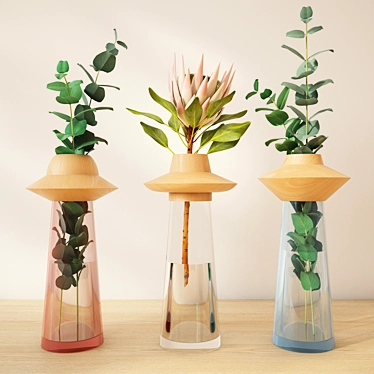 Cosmic Oak Vase: Sleek Design & Ethereal Elegance 3D model image 1 