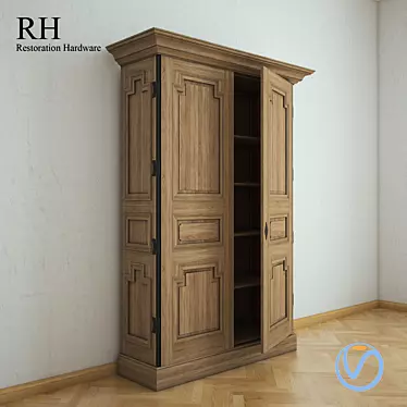 Montpellier Double-Door Cabinet: Elegant Restoration Hardware 3D model image 1 