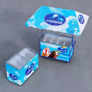 Freeze & Camp: Ice Cream Fridge & Tent 3D model image 1 