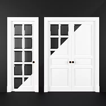 Classic Door Set (4 Doors) 3D model image 1 