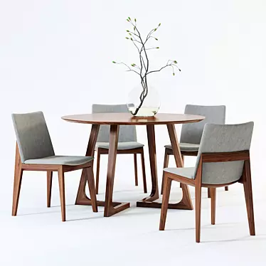 - Scandinavian Designs Fuchsia Dining Set 3D model image 1 