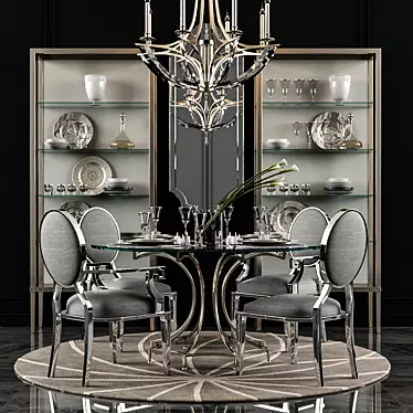 Elegant Miramont Round Dining Table 3D model image 1 
