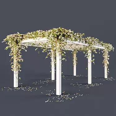 Blooming Pergola: White Flowers 3D model image 1 