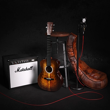 Music Collection: Combo, Guitar & Mic 3D model image 1 