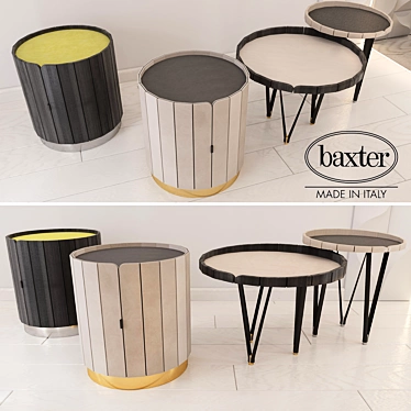 Elegant Baxter NINFEA Night & Small Tables 3D model image 1 
