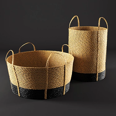Versatile Woven Basket Set 3D model image 1 