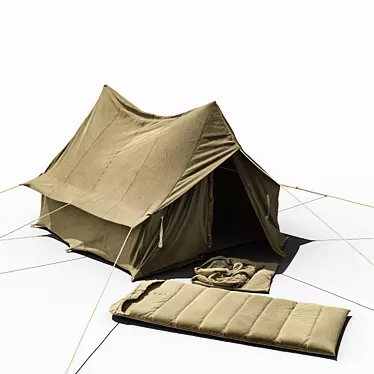 Title: Vintage Camping Tent 3D model image 1 