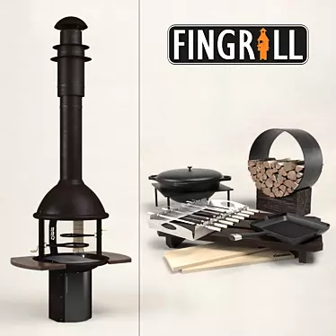 Tundra Grill BBQ: Finnish Wood and Charcoal Barbecue 3D model image 1 