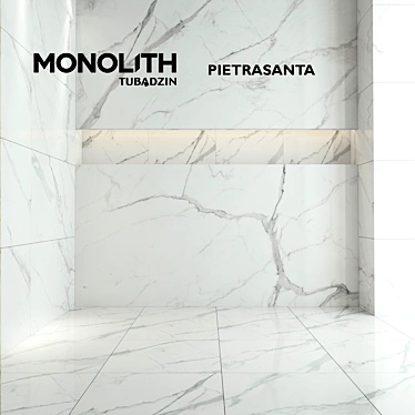 Monolith Pietrasanta: Elegant Textured Polished Porcelain 3D model image 1 