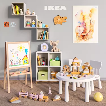 Modular IKEA Furniture Set: Accessories, Decor and Toys 3D model image 1 