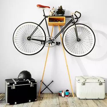 Decorative Bike Rack: Stylish Bicycle Storage 3D model image 1 