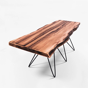 Solid Wood Dining Table - 900x2300x800mm 3D model image 1 