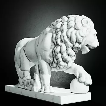 Majestic Lion Statue 3D model image 1 