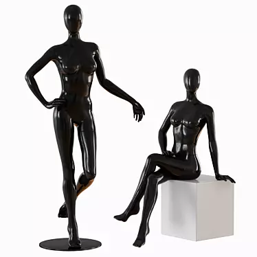 Sleek Female Abstract Mannequin 3D model image 1 