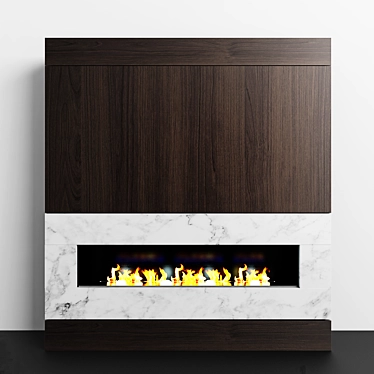 Wooden Marble Fireplace 3D model image 1 