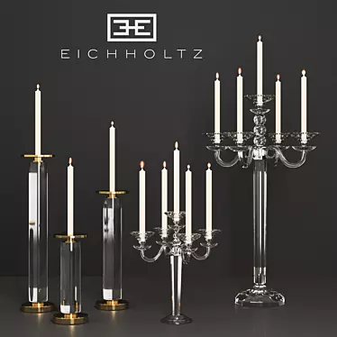 Elegant Eichholtz Candle Holders 3D model image 1 