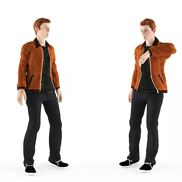 Stylish Jacket for Young Men 3D model image 1 
